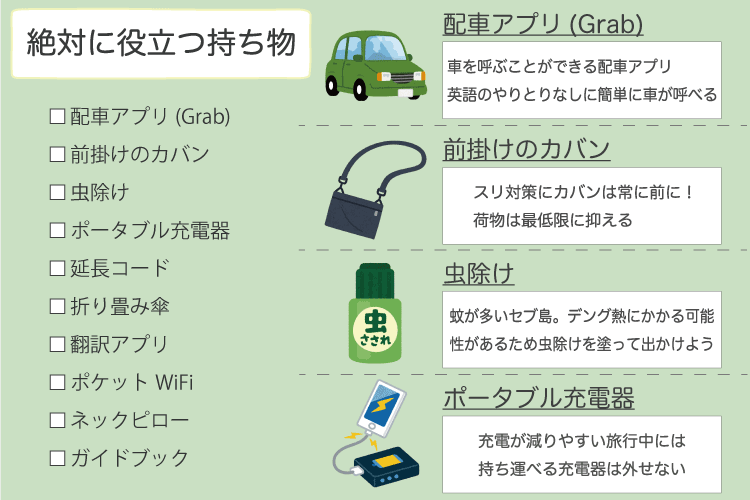 絶対に役に立つ持ち物リスト