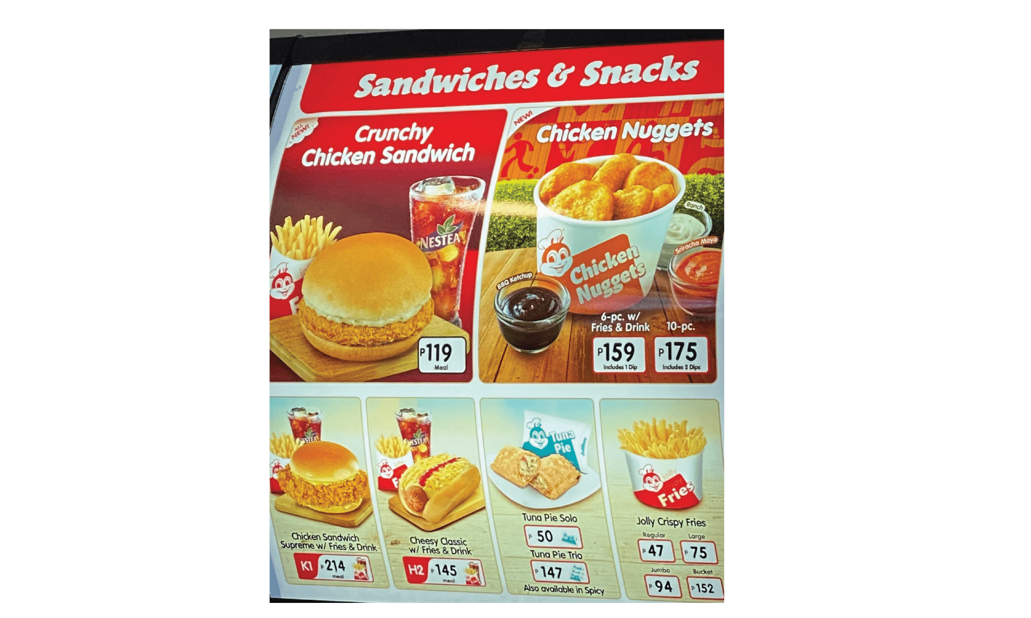 ジョリビーのメニュー1